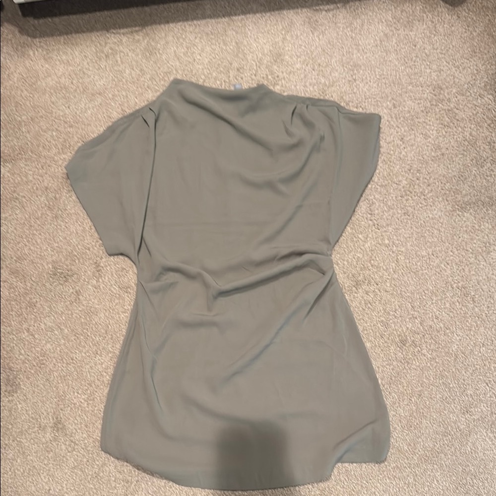 H&M Green Fitted Short Sleeve Blouse